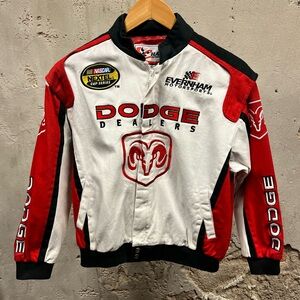 Chase Authentics Youth Red White Embroidered Dodge Racing Jacket NASCAR Large YL
